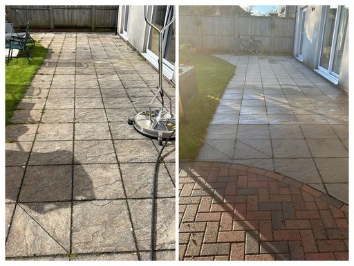 paving before and after cleaning