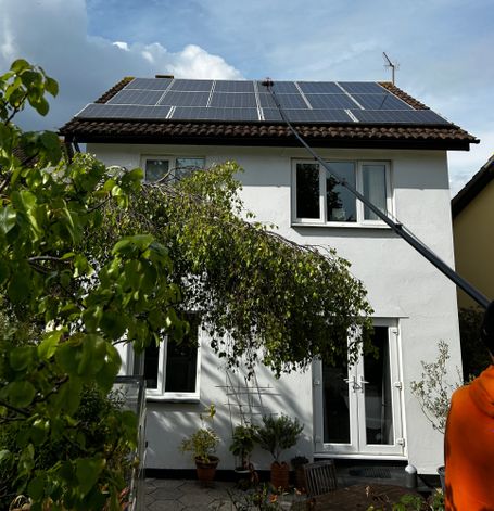 solar panels on back of house