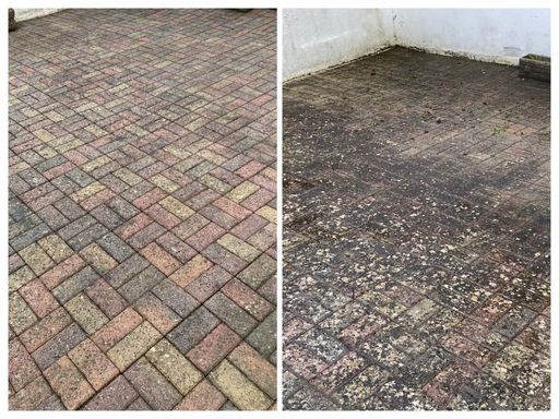 block paving before and after cleaning