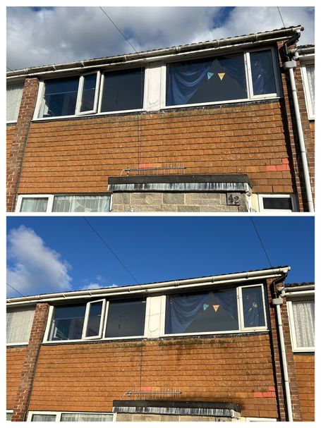 comparsion of front of house window gutter