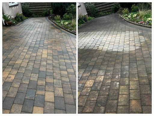 black paving driveway