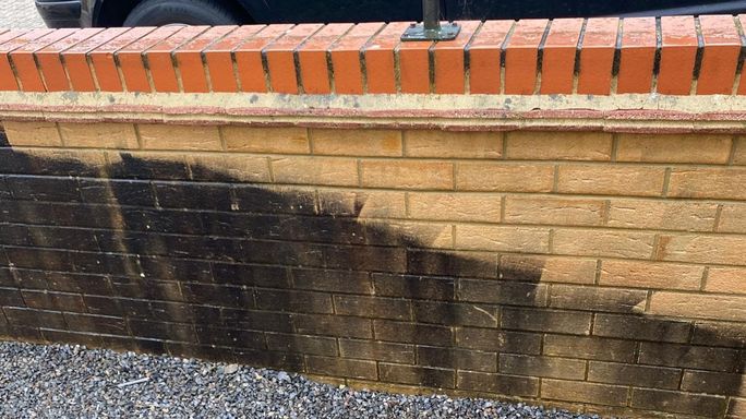 wall halfway clean