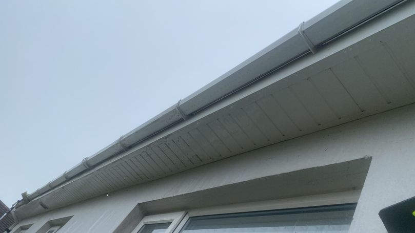 gutter, fascia and soffit being washed