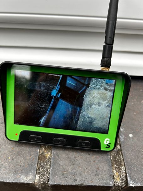 camera monitor showing a gutter
