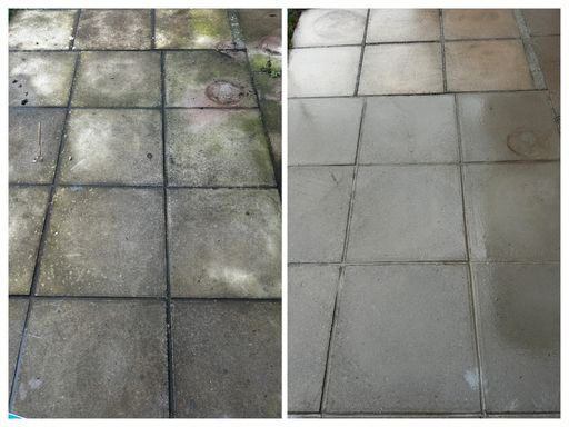patio before and after cleaning
