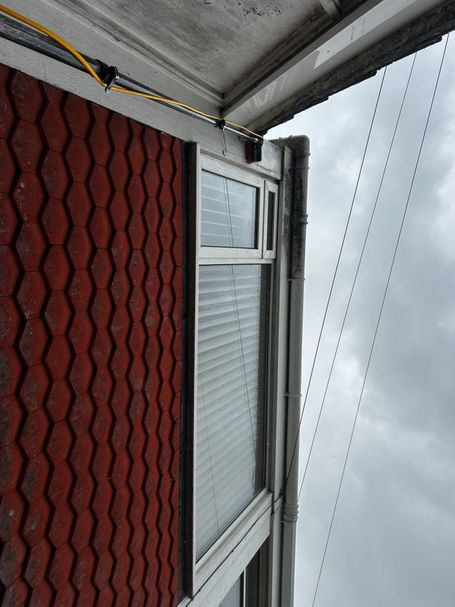 window and gutter on house