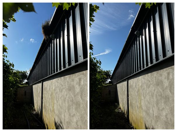comparison gutter on back of commercial unit