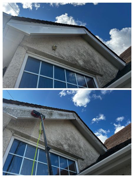 before and after cleaning fascia