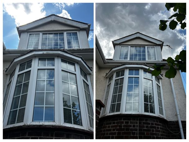 before and after upvc cleaning on house