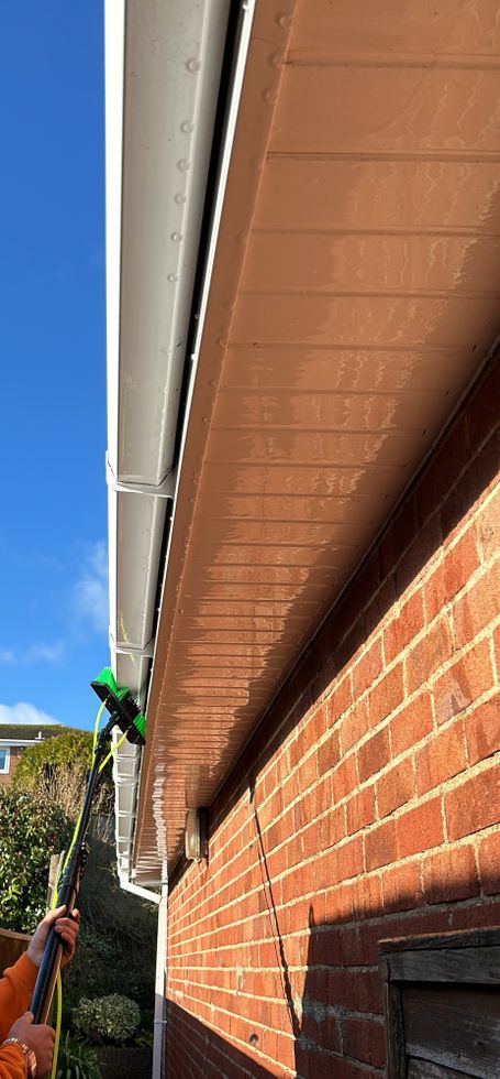 gutter being washed