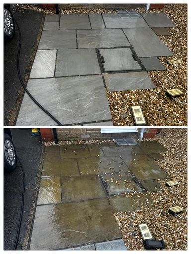 pathway before and after cleaning
