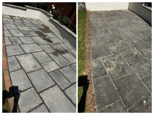 paving before and after cleaning