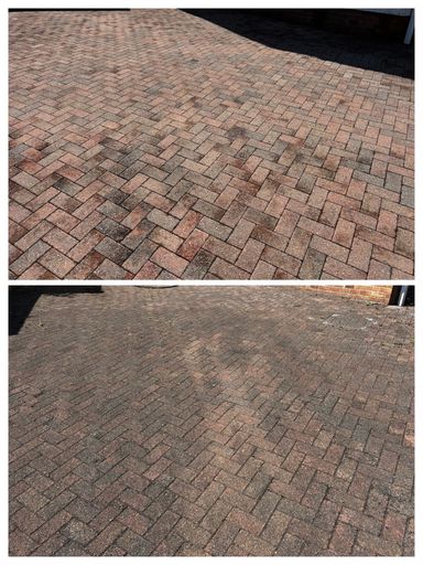 before and after driveway cleaning
