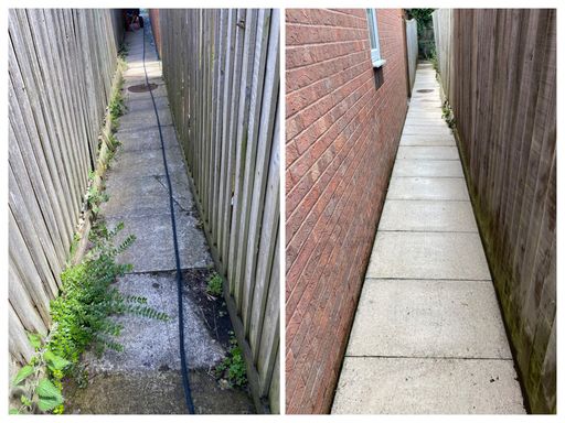 pTHWAY BEFORE AND after cleaning