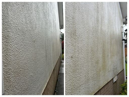 white wall before and after cleaning