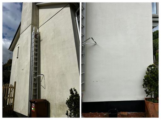 wall before and after cleaning