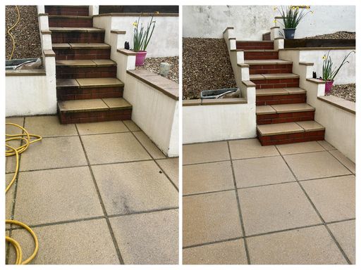 patio and steps