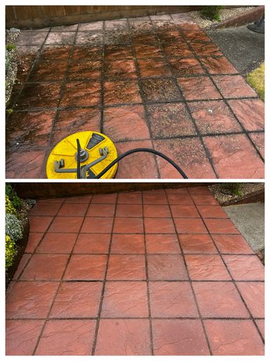 patio before and after cleaning
