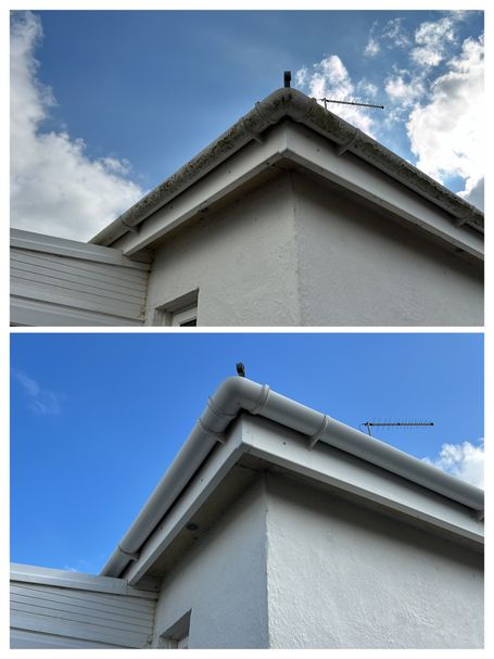 comparison of corner of gutter