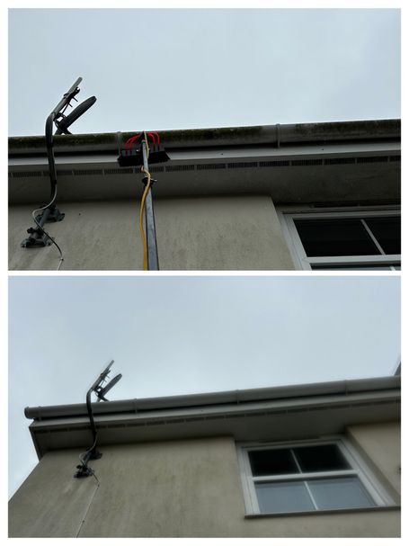 gutter sky dish wall