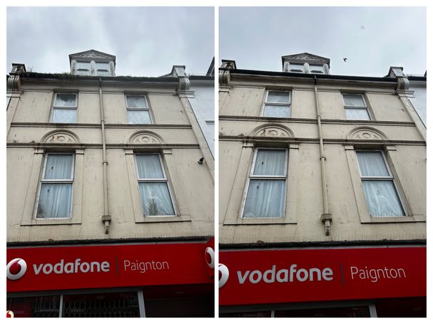 front of commercial premises and flats