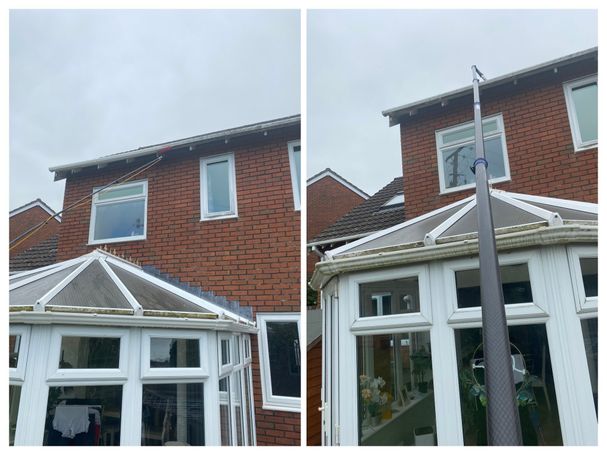 rear of house conservatory windows gutter