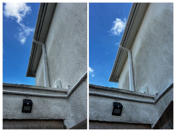 gutter, wall, sky
